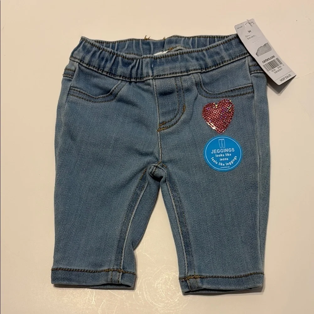 Carter's Blue Denim Jeans with Elastic Waistband